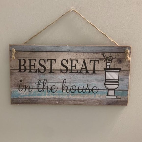 Farmhouse Bathroom Sign Funny Decorative Rustic Cottage Wooden Bath Wall Decor - Picture 3 of 10